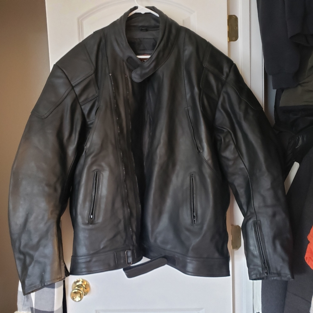 Mens 3-4XL leather riding jacket